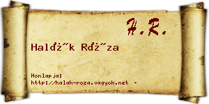 Halák Róza névjegykártya